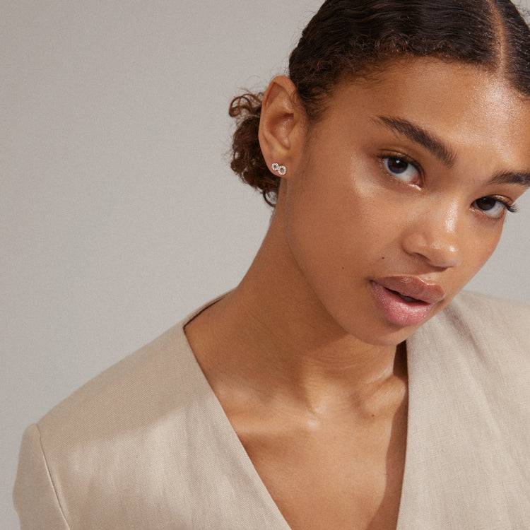 Pilgrim ROGUE recycelte Kristallohrringe, versilbert Cyber Monday