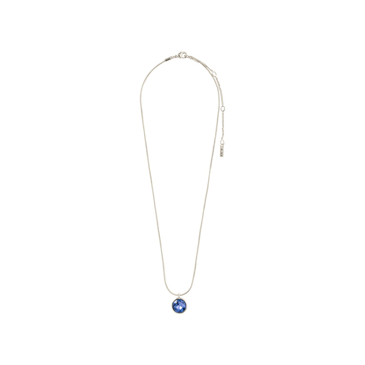 Pilgrim CALLIE recycelte Halskette mit Kristallanh., blau/versilbert Top Angebot