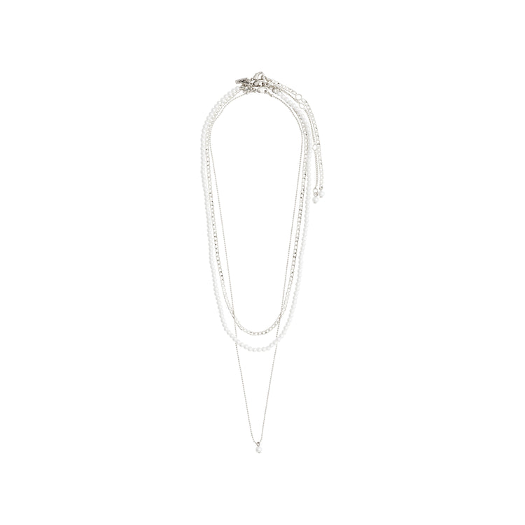 Pilgrim BAKER Halskette 3-in-1-Set, versilbert Räumungsverkauf
