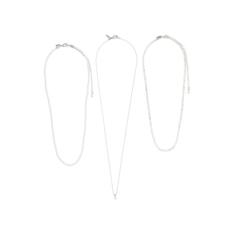 Pilgrim BAKER Halskette 3-in-1-Set, versilbert Räumungsverkauf