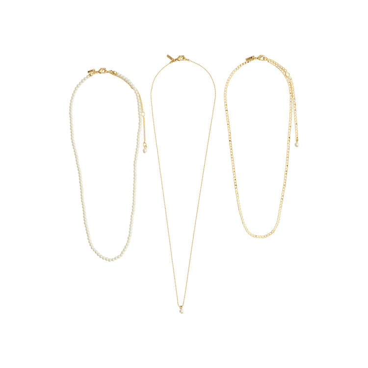 Pilgrim BAKER Halskette 3-in-1-Set, vergoldet Kauf eins, bekomm eins gratis