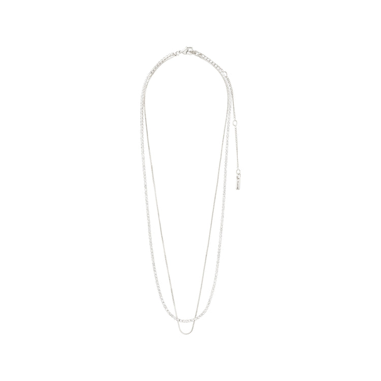 Pilgrim MILLE Kristall-Halskette, 2-in-1, versilbert Angebote