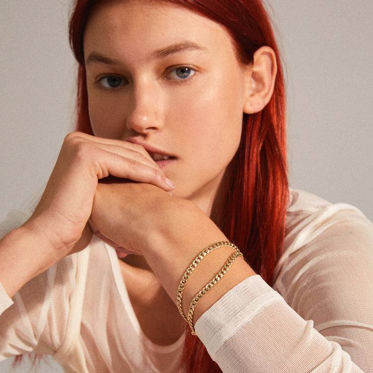 Pilgrim BLOSSOM recyceltes Panzerketten-Armband, 2-in-1, vergoldet Riesige Ersparnisse