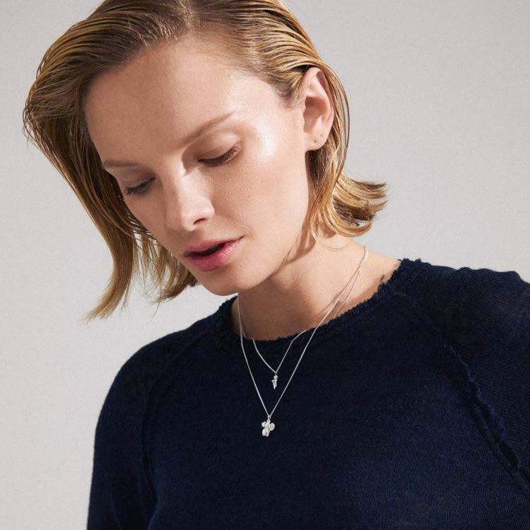 Pilgrim ZHURI recycelte Halskette, 2-in-1-Set versilbert Kostenlose Rückgabe