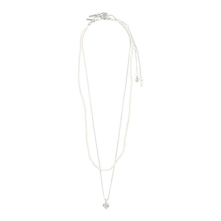 Pilgrim ARLET Halskette 2-in-1 Set, versilbert Sonderangebot der Fabrik