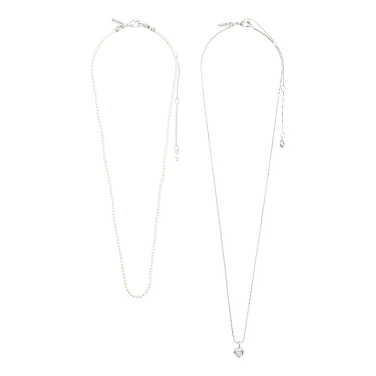 Pilgrim ARLET Halskette 2-in-1 Set, versilbert Sonderangebot der Fabrik