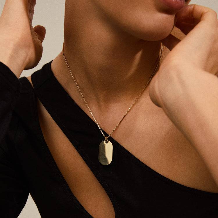 Pilgrim RESTORATION Dog-Tag-Halskette vergoldet Fabrik Onlineshop