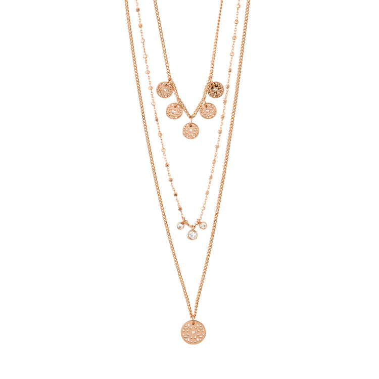 Pilgrim CAROL layered Halskette, 3 in einem mit roségold plattiert Wochenangebot