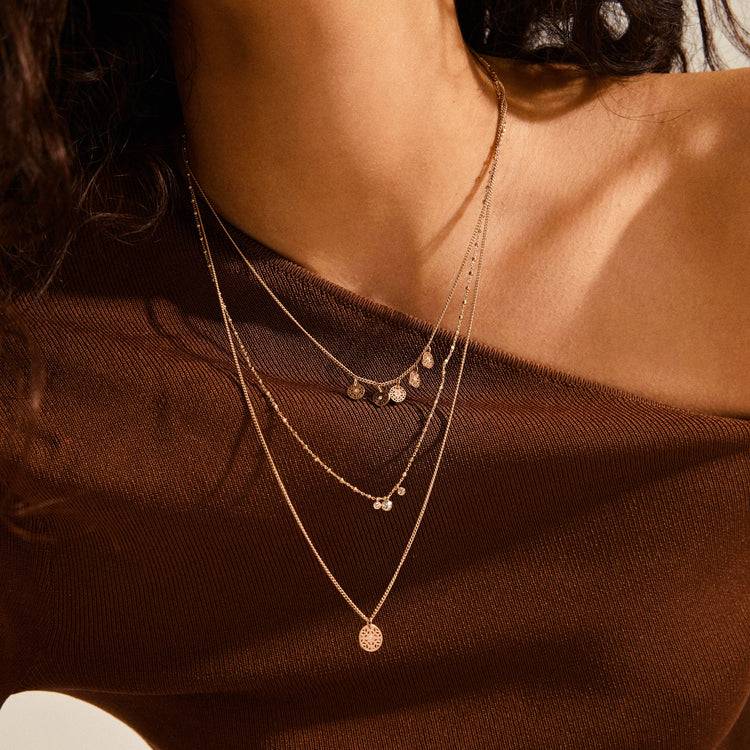 Pilgrim CAROL layered Halskette, 3 in einem mit roségold plattiert Wochenangebot