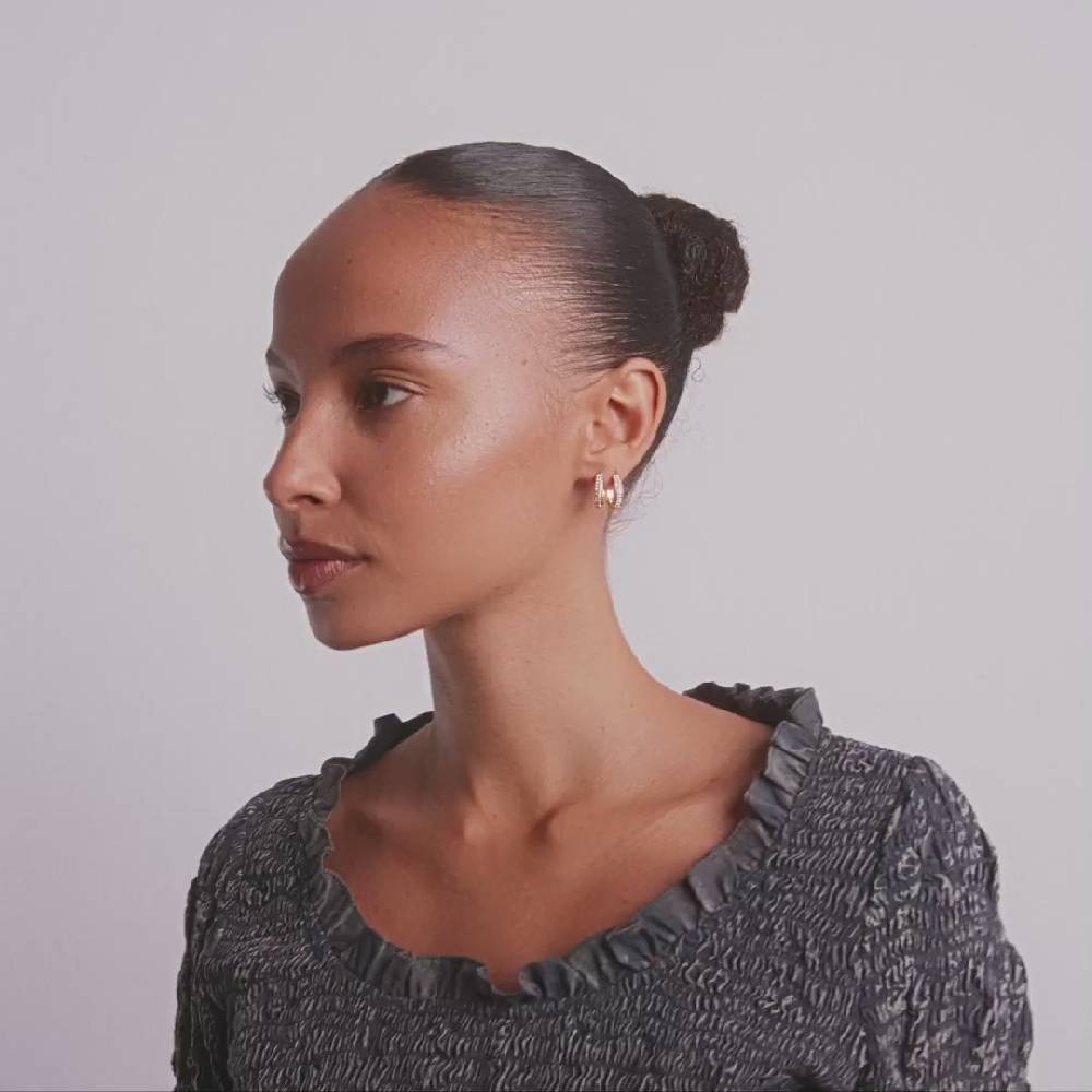 Pilgrim BLOOM recycelte Kristall-Hoop-Ohrringe vergoldet Lagerräumung