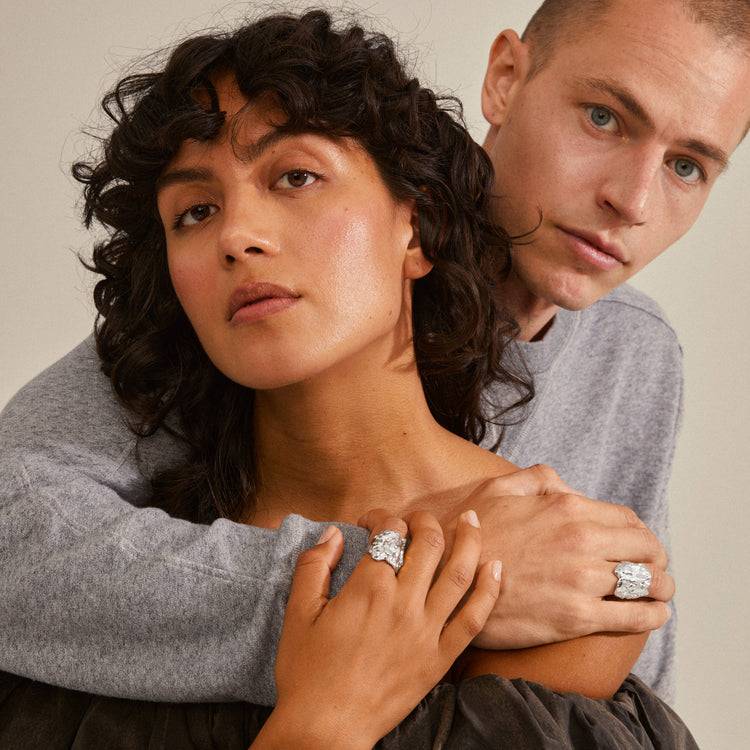 Pilgrim ORAH recycelter Ring versilbert Sonderangebot