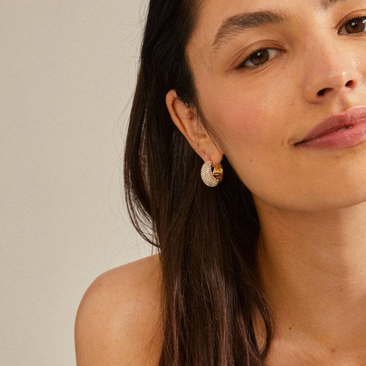 Pilgrim NAOMI recycelte Kristall-Hoops vergoldet Flash Sale