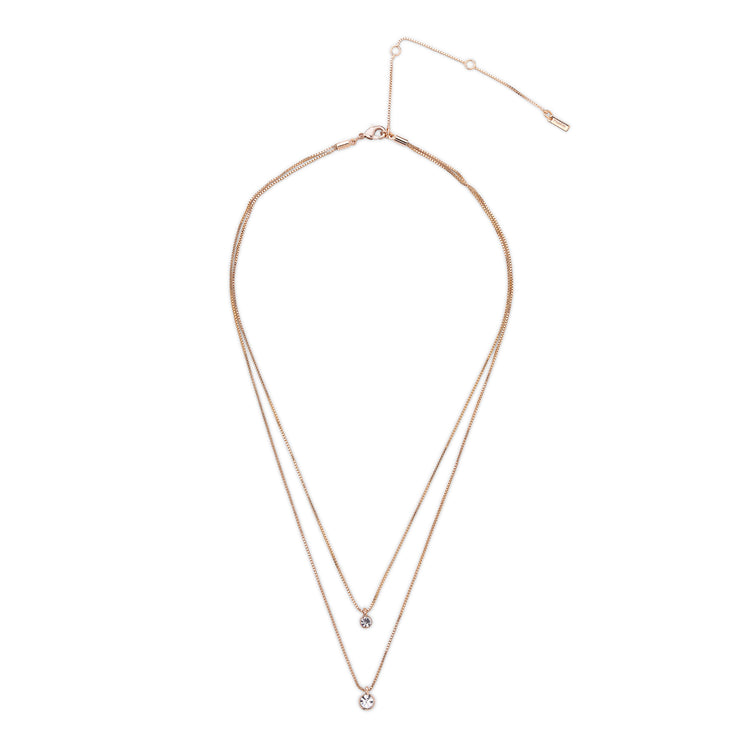Pilgrim LUCIA recycelte 2-in-1-Kristallhalskette, rosévergoldet Black Friday