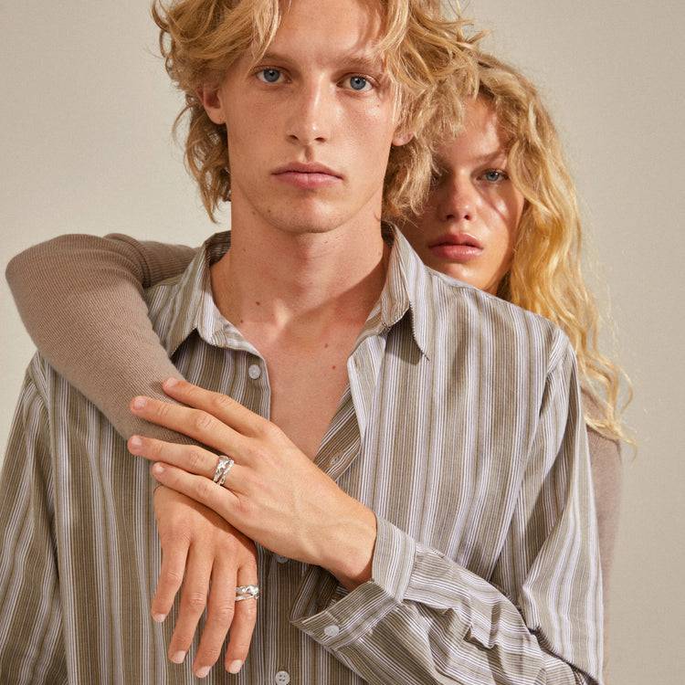 Pilgrim SUN recycelte Ringe, 2-in-1-Set, versilbert Tägliche Deals