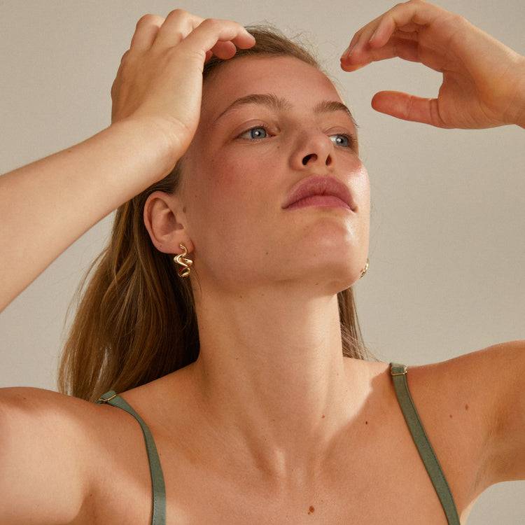 Pilgrim MOON recycelte Hoops vergoldet Im Verkauf