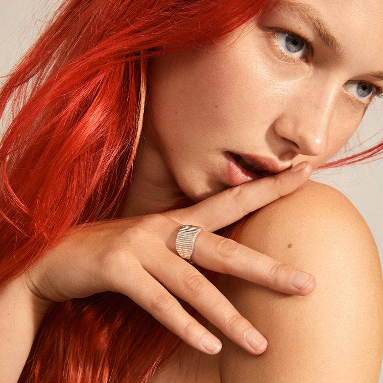 Pilgrim JEMMA Ring mit viereckigem Siegel, versilbert Online Shopping