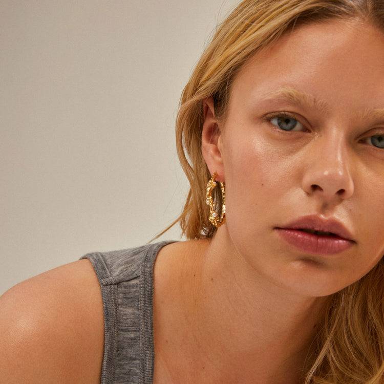 Pilgrim RAELYNN recycelte Hoops vergoldet Neueste Stile