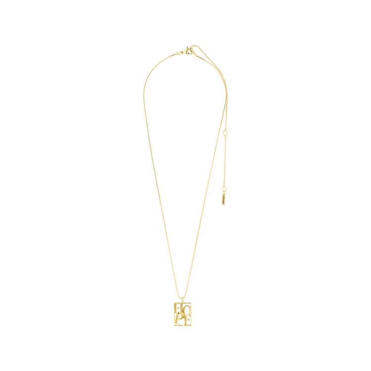 Pilgrim LOVE TAG, recycelte HOPE Halskette vergoldet Sonderangebot der Fabrik