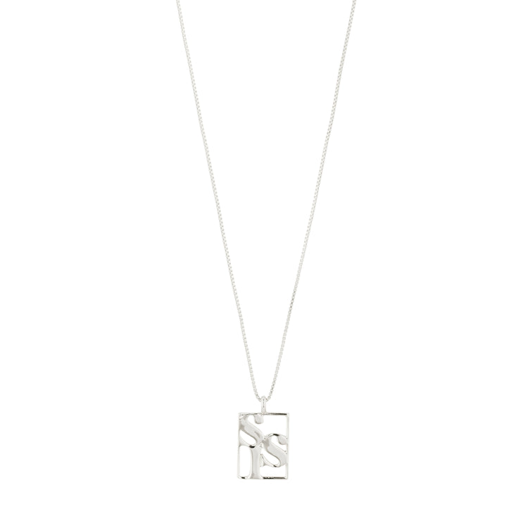 Pilgrim LOVE TAG, recycelte SIS Halskette versilbert 50% Rabatt mit kostenlosem Versand