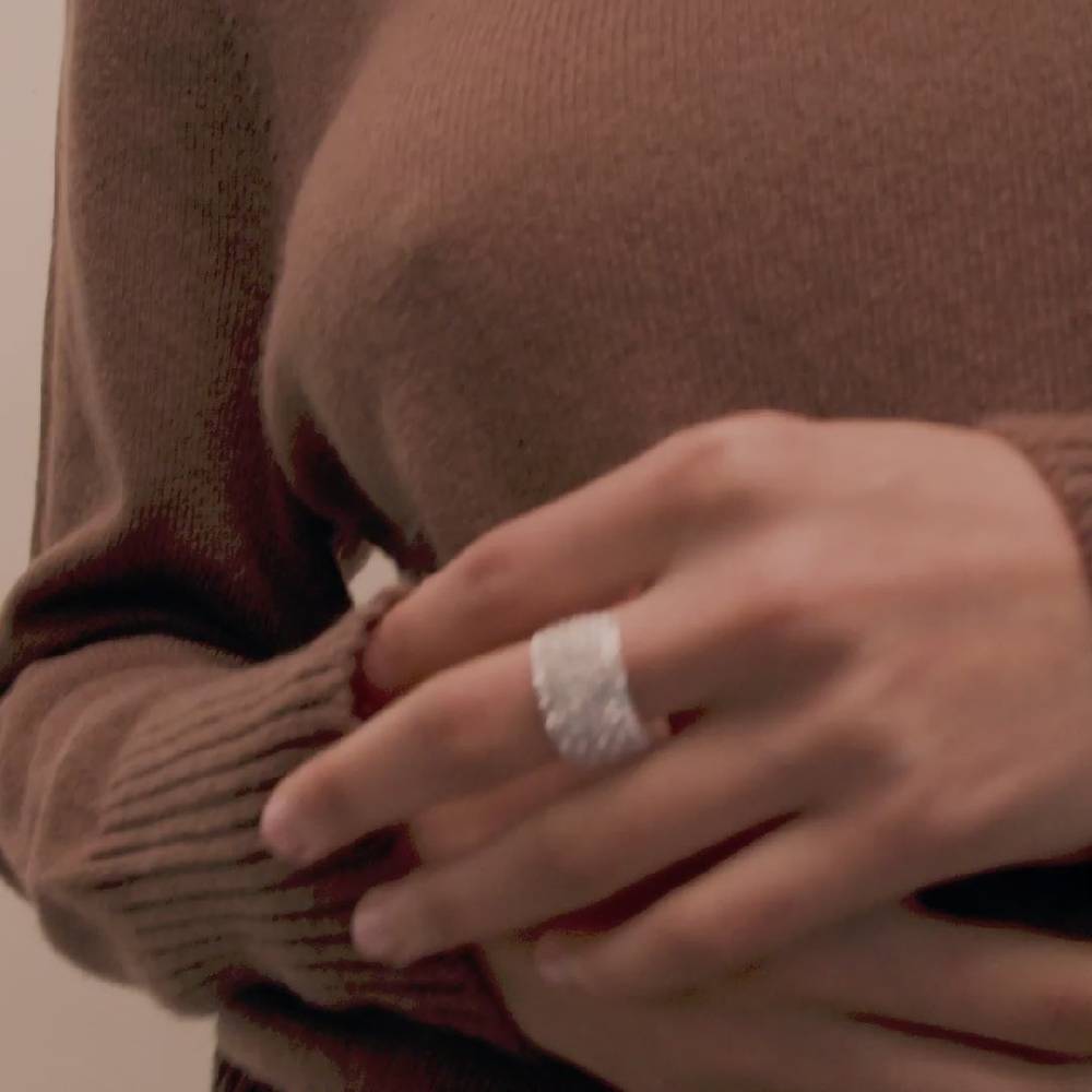 Pilgrim ASPEN recycelte Kristall Ring versilbert Outlet