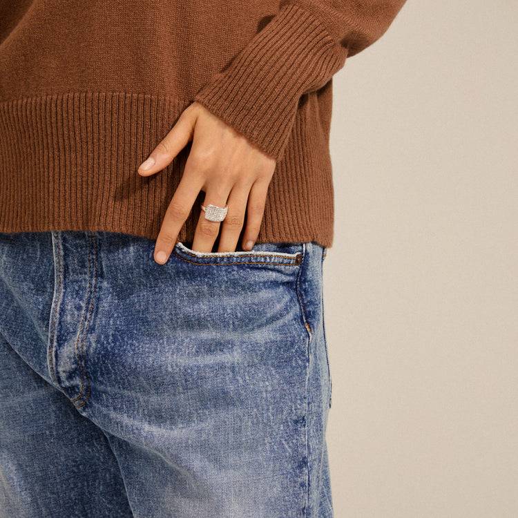 Pilgrim ASPEN recycelte Kristall Ring versilbert Outlet