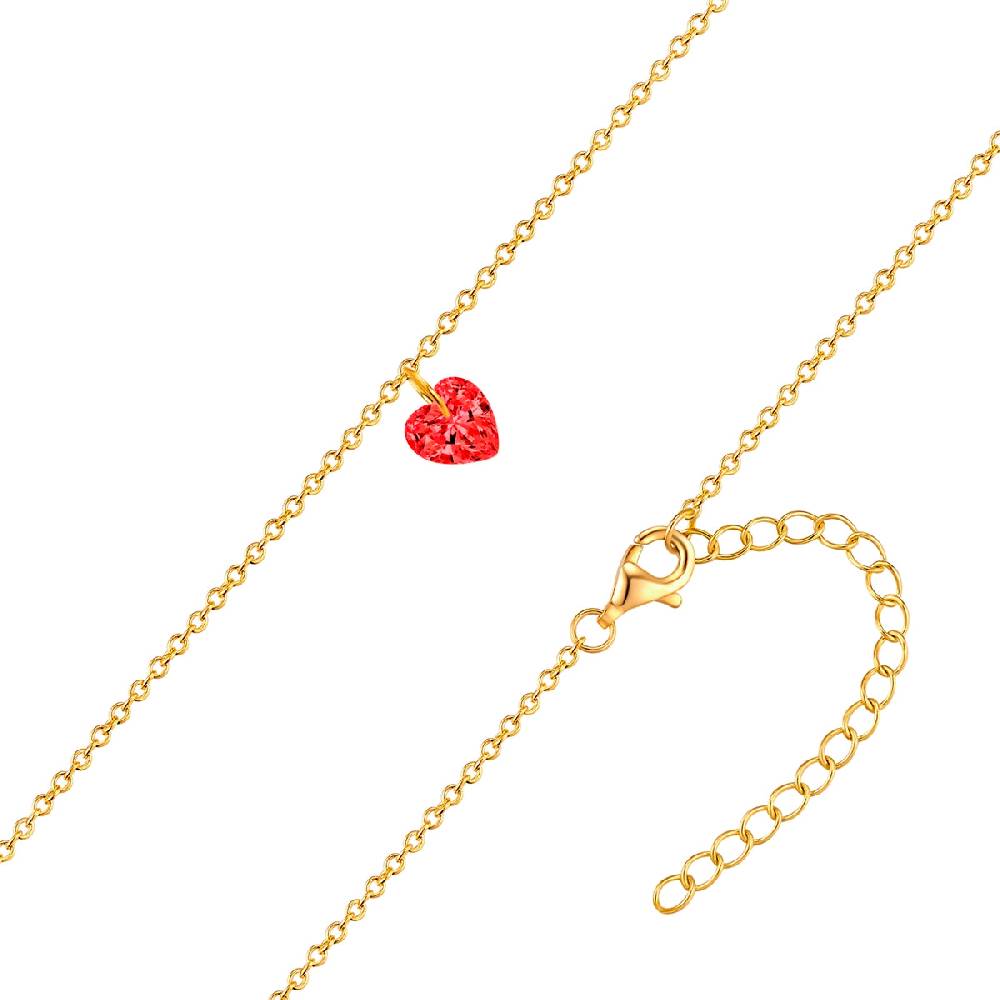 Rafaela Donata Kette mit Anhänger Sterling Silber gebgold Zirkonia rot Speichern exportieren