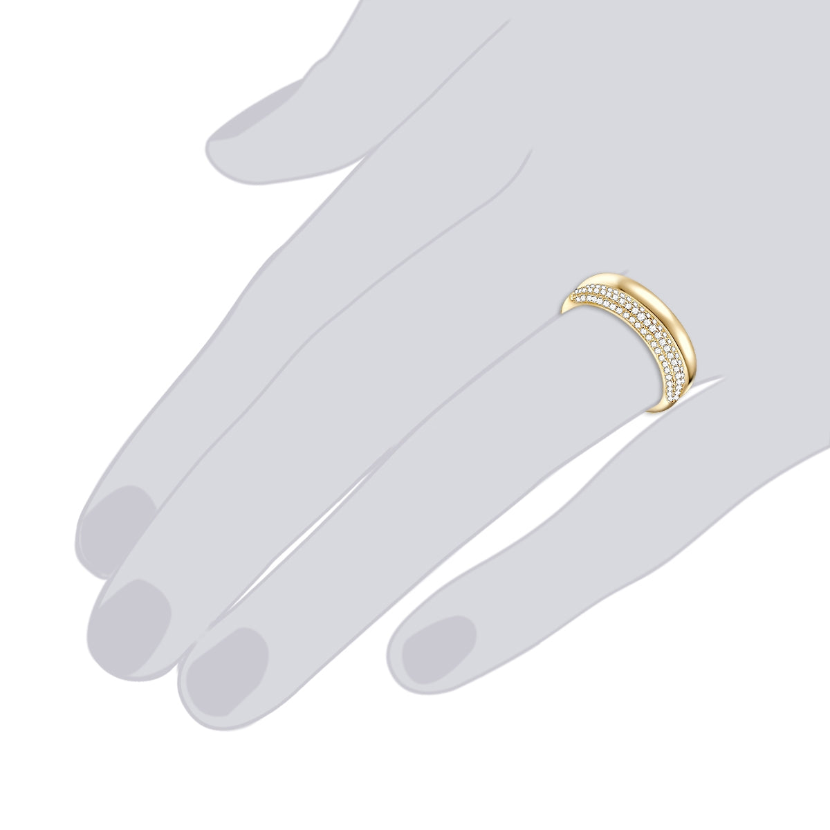 Rafaela Donata Ring Sterling Silber gelbgold Zirkonia weiß Neueste Mode