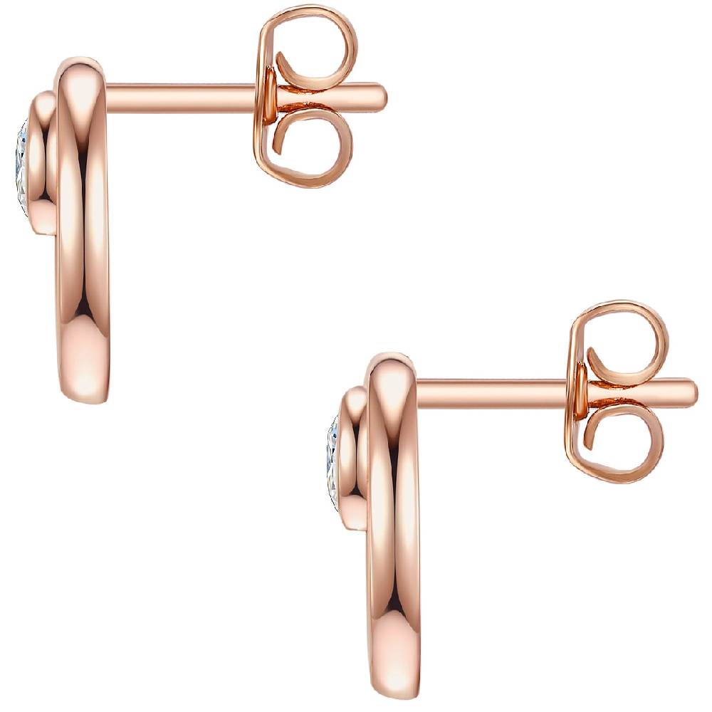 Rafaela Donata Ohrstecker Sterling Silber roségold Zirkonia weiß Kostenlose Rückgabe
