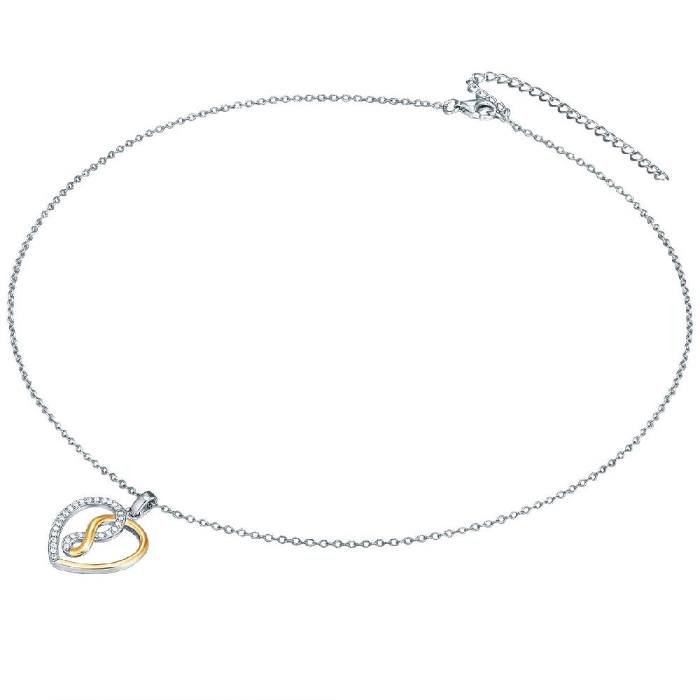 Rafaela Donata Kette mit Anhänger Sterling Silber bi-Color Zirkonia weiß Kostenloser Versand international