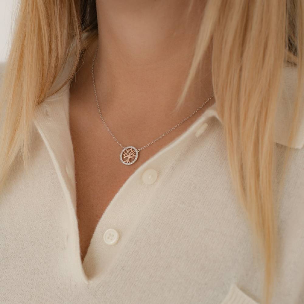 Rafaela Donata Kette mit Anhänger Sterling Silber bi-Color Zirkonia weiß 50% Rabatt für begrenzte Zeit