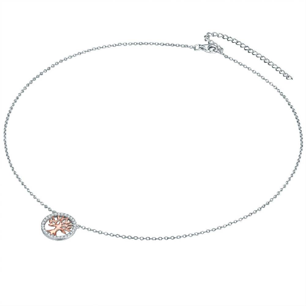 Rafaela Donata Kette mit Anhänger Sterling Silber bi-Color Zirkonia weiß 50% Rabatt für begrenzte Zeit