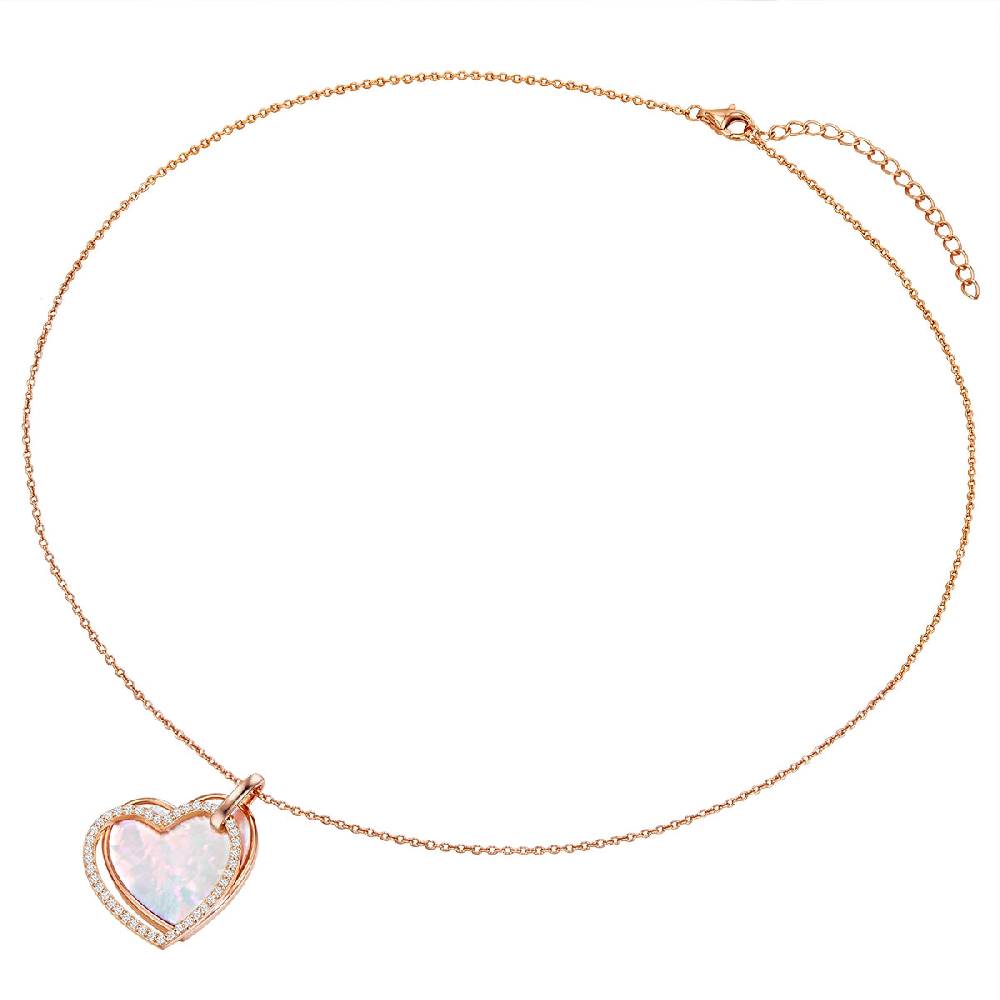 Rafaela Donata Kette Sterling Silber roségold Perlmutt Zirkonia weiß Fabrikpreis