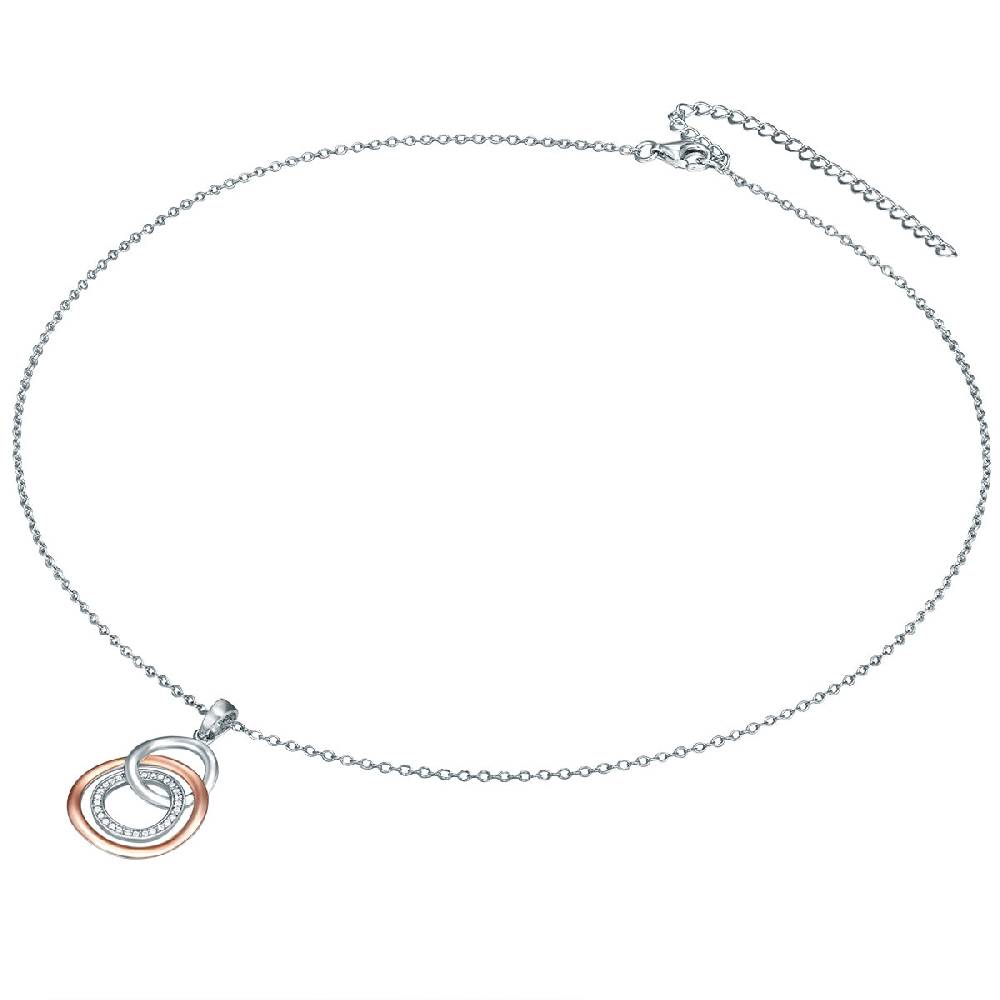 Rafaela Donata Kette mit Anhänger Sterling Silber bi-Color Zirkonia weiß Großer Ausverkauf