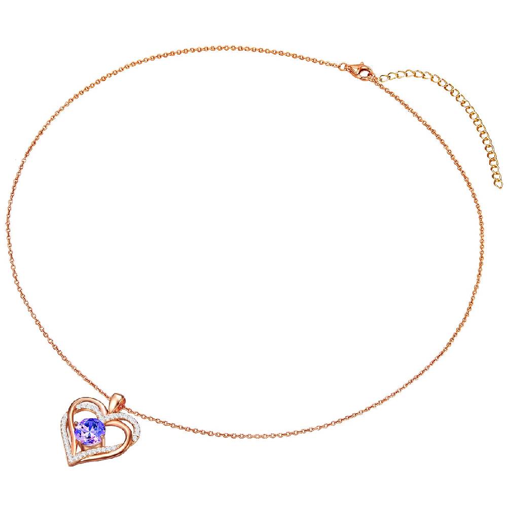 Rafaela Donata Kette mit Anhänger Sterling Silber roségold verziert mit Kristallen von Swarovski® violet Zirkonia w Saisonschlussverkauf
