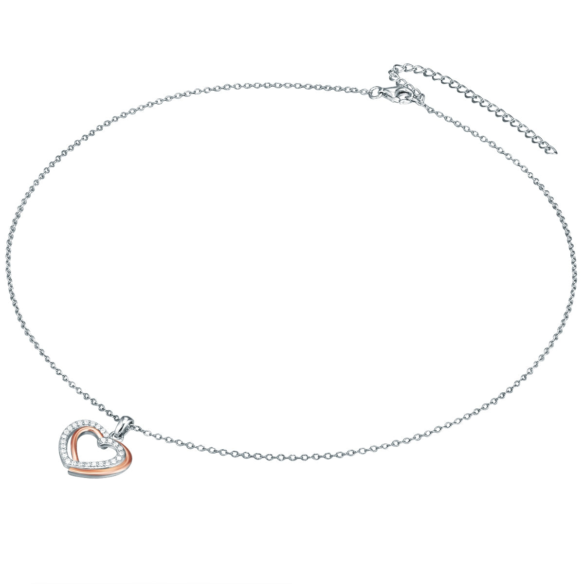 Rafaela Donata Kette mit Anhänger Sterling Silber bi-Color Zirkonia weiß Blitzangebot