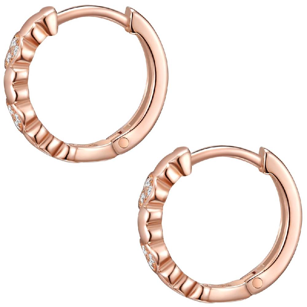 Rafaela Donata Creolen Sterling Silber roségold Zirkonia weiß Neuheiten