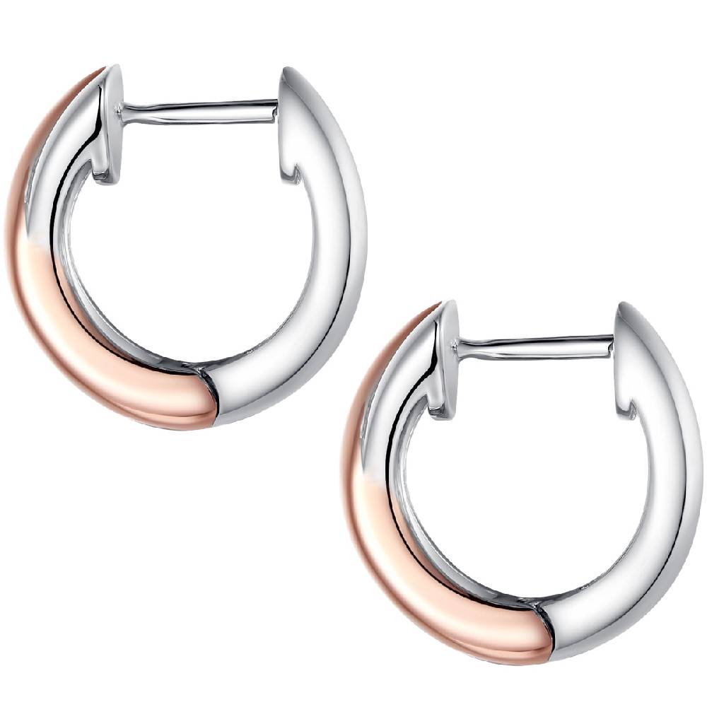 Rafaela Donata Klappcreolen Sterling Silber bi-Color Diamant weiß Sonderangebote