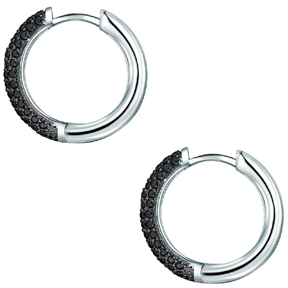 Rafaela Donata Klappcreolen Sterling Silber Zirkonia schwarz Wochenangebot