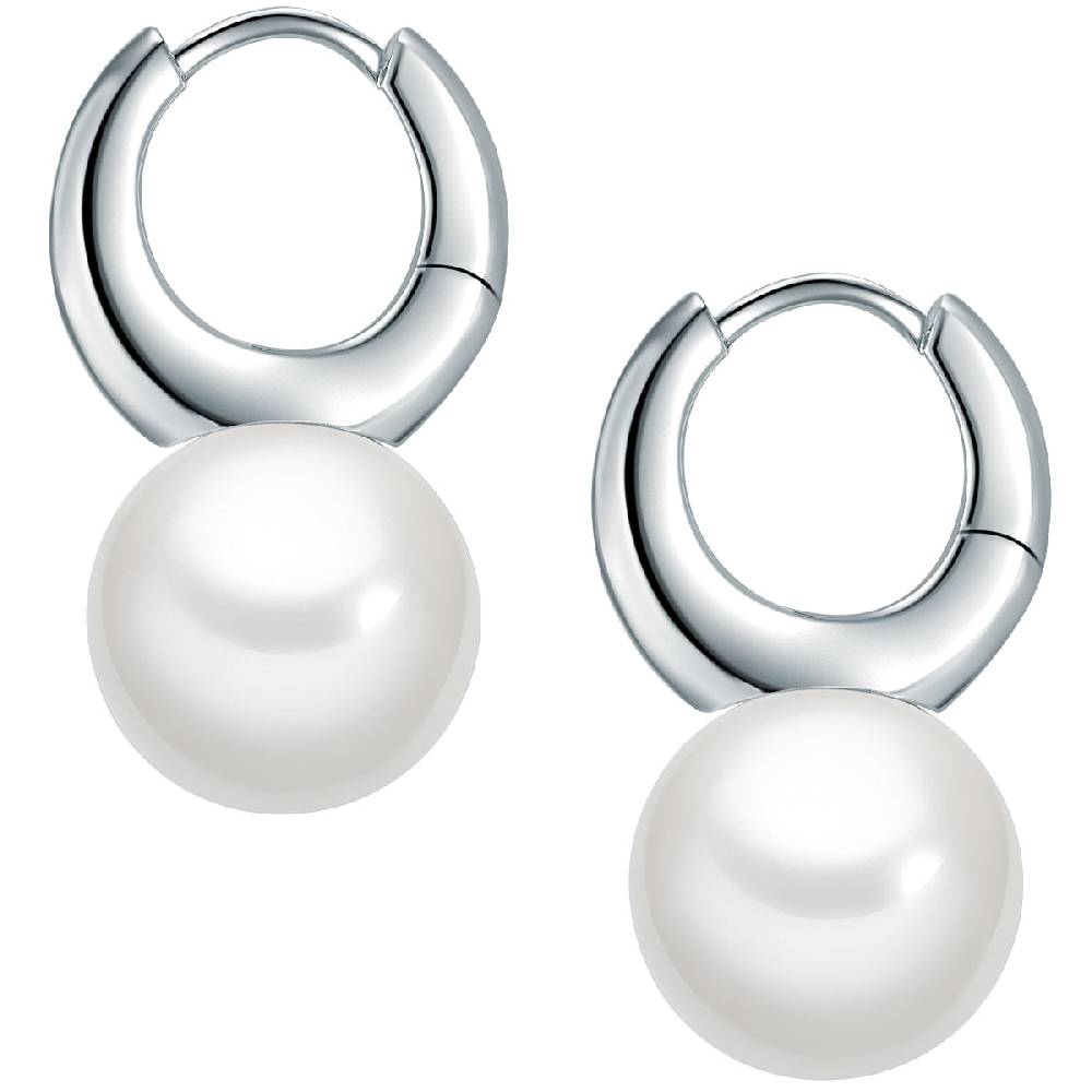 Rafaela Donata Creolen Sterling Silber Muschelkernperle weiß Letzter Tag