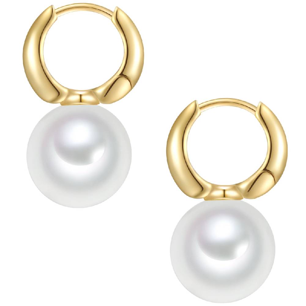 Rafaela Donata Creolen Sterling Silber gelbgold Muschelkernperle weiß Bis zu 50% Rabatt