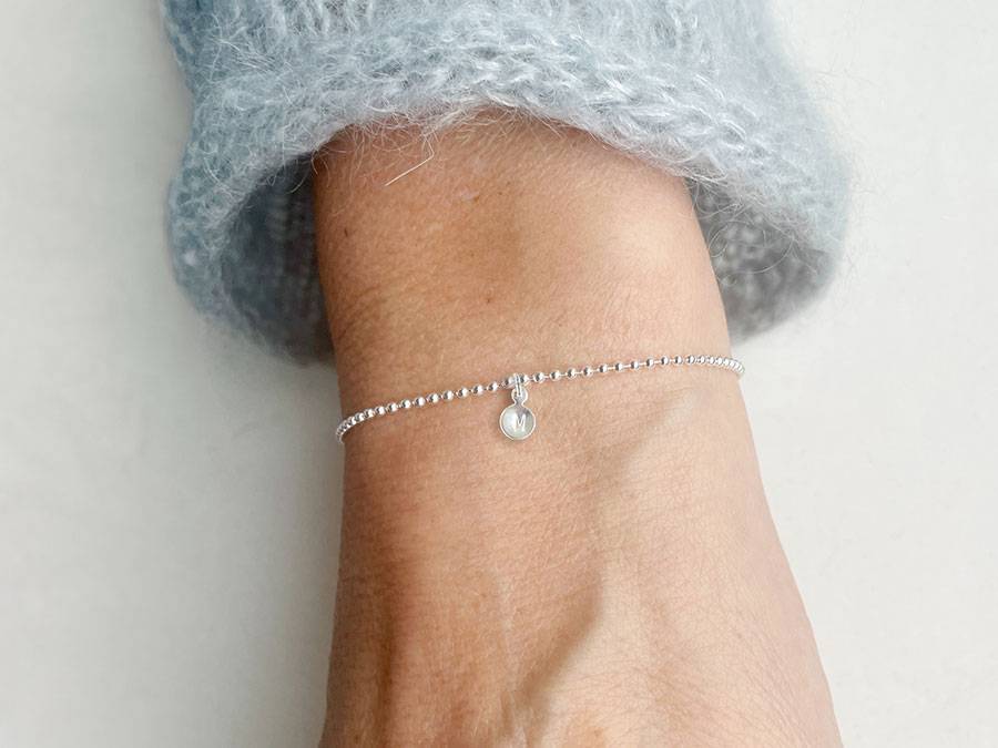 Renna Deluxe Kugel Armband mit BUCHSTABEN Silber zollfrei