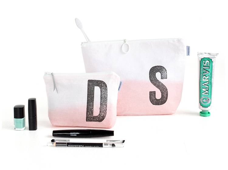 Renna Deluxe Kosmetiktasche ROSA mit Monogramm personalisiert Rabatt