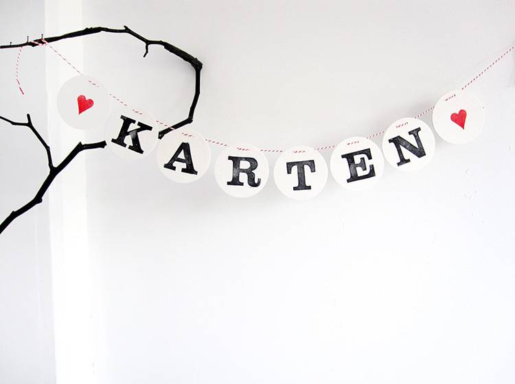 Renna Deluxe KARTEN Girlande Hochzeitsgirlande Valentinstagsangebot