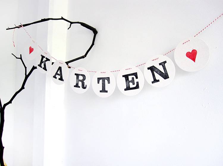 Renna Deluxe KARTEN Girlande Hochzeitsgirlande Valentinstagsangebot