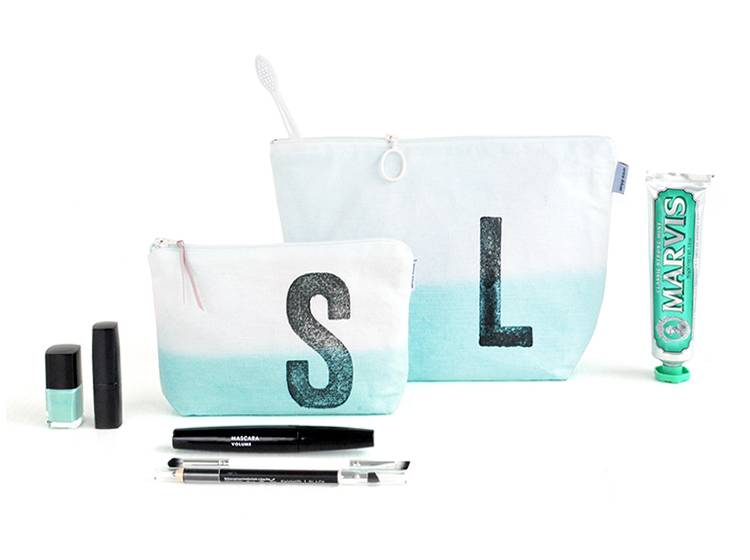Renna Deluxe Schminktasche MINT mit Monogramm personalisiert Bestseller