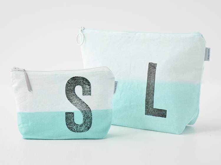 Renna Deluxe Schminktasche MINT mit Monogramm personalisiert Bestseller