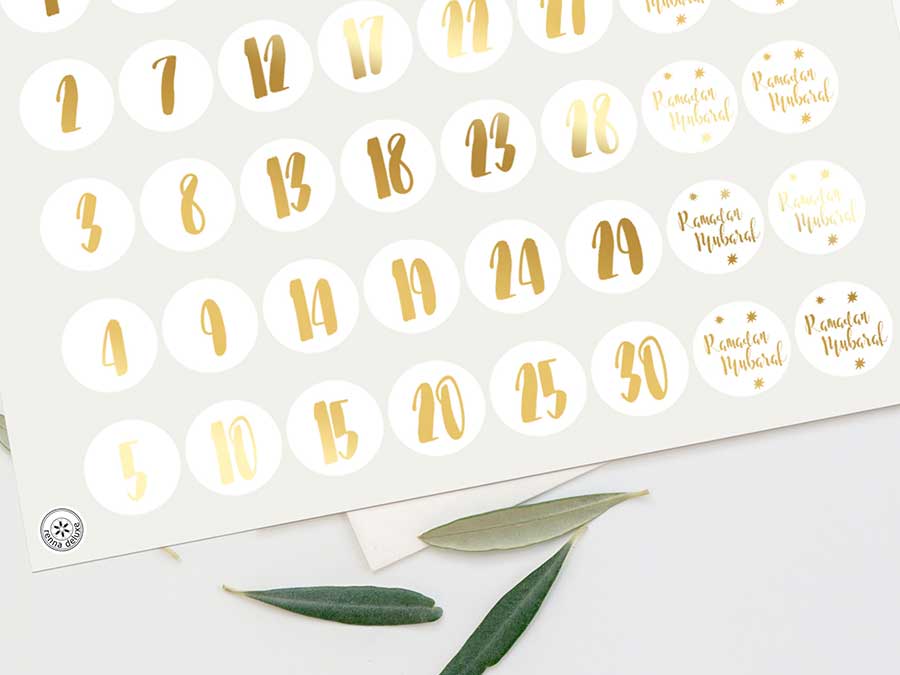 Renna Deluxe RAMADAN Kalender Zahlensticker in GOLD Zeitbegrenzte Promotion