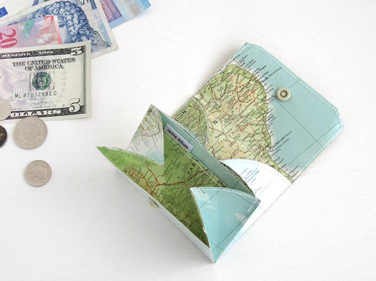 Renna Deluxe Atlas Portemonnaie aus Landkarten Neueste Mode