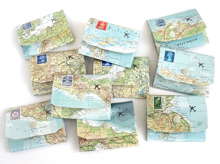 Renna Deluxe Atlas Portemonnaie aus Landkarten Neueste Mode