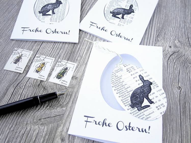 Renna Deluxe Frohe Ostern Klappkarte mit Osterei zum Anhängen Neueste Stile